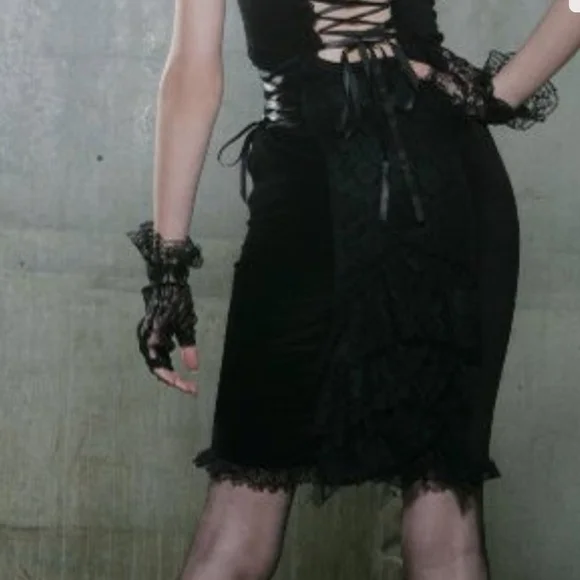 *RARE* New! LIP SERVICE "Midnight Seductions" Gothic Knee-Length Dinner Dress - Picture 3 of 16